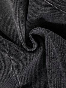 Girls' Casual Straight Leg Denim Jeans With Front Button And Pockets, Everyday Wear - Black - View 8