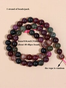 1 Strand 6/8/10mm ﻿Natural Stone Rainbow Tourmaline Round Loose Spacer Beads For Jewelry Making DIY Handmade Bracelet Accessories - Multicolor - View 10