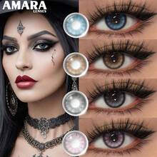 AMARA 1 Pair Of Pink Colored Contact Lenses-Soft, Annual Disposable, For Makeup And Cosplay - Yearly Disposable - View 2