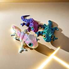 10 piezas Decoración de Salamandra de Ojos Grandes, Modelo de Animal con Ojos Realistas, Articulaciones Móviles, Múltiples Colores, Adecuado para Decoración del Hogar, Regalos de Fiesta, Regalos de Vacaciones - Multicolor - Ver 5