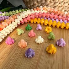 10 Pcs Cute Short Puffy Puakenikeni Flower Beads, Resin & Synthesis Coral Powder Colorful Puakenikeni Beads, Hawaiian Flower Beads,16x13mm - 10pcs-short Puakenikeni Beads - View 1
