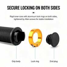 1 Pair Bicycle Handlebar Grips, Black, Black Gold, Black Silver 3 Colors Optional, Anti-Slip Lock-On Grip, Mountain Bike Cycling Accessories - Multicolor - View 5