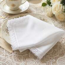 Thin Fabric Pure White Satin Ribbon DIY Gentleman Handkerchief Suit Towel Handkerchief Accessory DIY Supplies Pure White 15.7 Inch 6PCS - White - View 7