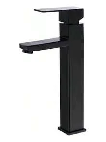 Grifo Monomando Cuadrado Acero Inoxidable 30cm Negro - Negro | Brillante - Ver 3