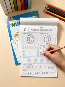 32-Page Digital Cognition Practice Book, School Teaching Tracing Book, Pen Control Training Tracing Book, Number Writing Calligraphy Notebook, School Stationery, Learning Supplies, Student Reward Coloring Book, Learning Math Numbers 0 To 112, Suitable For Preschool To Primary Transition Daily Handwriting Practice, Back To School Essential - Multicolor - View 7