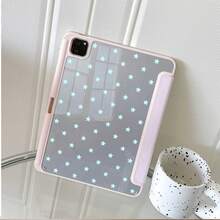 1pc Cute Mint Green & Grey Star Print Tablet Protective Case, Foldable Stand, Multi-Angle Viewing, Suitable For Work & Entertainment, With Pen Slot, Compatible With IPad Pro 2024/Air M3/A16 2025, Compatible With Xiaomi, MatePad - Multicolor - View 8