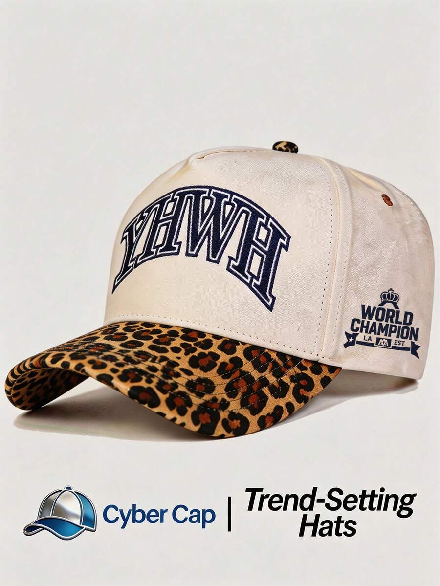 1pc Women's "YHWH" Trucker HatAdjustable Design Stylish Embroidered Five-Panel Cap Perfect For Casual Wear, Parties Travel