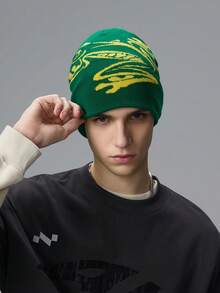 1pc Hip-Hop Color Block Frog Knitted Hat, Unisex Personalized Street Style Beanie, Men's Brimless Warm Knit Cap, Women's Fashion Street Hip-Hop Skateboard Beanie, Halloween Gift Recommendation, Christmas Holiday Party Product - Frog Style - View 5