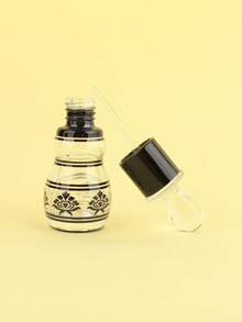 4pcs 12ml High-End Electroplated Black Floral Embossed Glass Essential Oil Bottles With Dropper, Gourd-Shaped Travel Sample Refillable Empty Bottles - Multicolor - View 7