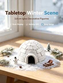 Realistic Arctic Architecture, Model, Miniature Snow House, Christmas Tree, Scene Model, Hidden Cabin, Static Display, Decoration, Christmas Decor, Christmas Gift, Yard And Garden Decoration, Miniature Landscape And Statue - Multicolor - View 6