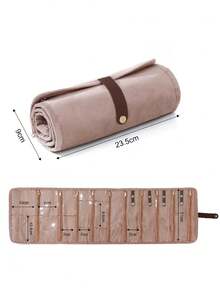 Túi đựng trang sức du lịch bằng nhung cuộn có cửa sổ trong suốt, túi lưu trữ nhung gấp gọn với ngăn khóa kéo trong suốt, túi đựng nhiều ngăn di động cho dây chuyền & bông tai, túi đựng trang sức mini sang trọng cho du lịch và sử dụng hàng ngày, đồ dùng thiết yếu cho trường học - Nhiều màu - Xem 11