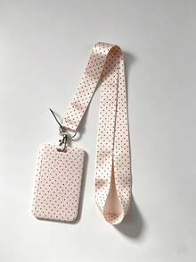 1pc Fashionable Polka Dot Printed Card Holder Pendant, Bag Charm, Key Chain, Wallet, Business Bank Credit Card Holder For Men And Women - Multicolor - View 5