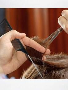5/1pc Comb Set, Unisex Smooth Back Comb, Plastic Hair Brush/Beard Brush, Styling Comb, Unscented Hairdressing Comb, Edge Control Comb, Wide Horse Tail Design With Wide Pointed Tail Back Comb And Detangling Comb, Convenient For Parting, Styling, Polishing And Smoothing Hair, Creating Smooth Frizz-Free Hairstyle, Suitable For Men And Women, Recommended As Christmas Gift - Multicolor - View 7