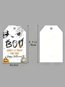 20pcs Halloween Gift Decoration Tag Card Set, Bat, Witch, Spider Pattern Decorative Tag Cards, Halloween Party Gift Tag Pendants, Gift Packaging Decoration Cards, Halloween Gift Wrapping Supplies, Suitable For Halloween Party Gift Packaging, Holiday Decorations - Multicolor - View 10