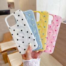 1pc Ins Meteorite Texture Polka Dot Pattern Shockproof Phone Case, Compatible With 17 16 15 14 13 12 11 Pro Max, Transparent Phone Protective Cover Waterproof Shockproof Scratch-Resistant - Baby Blue - View 6