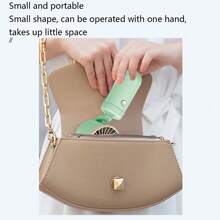 1pc Portable USB Rechargeable Mini Fan, Eyelash Drying Fan For Eyelash Extension, 3 Speed Adjustable Noiseless Handheld Fan, Basic Eyelash Extension Supplies/Air Conditioner Blower - Green - View 4