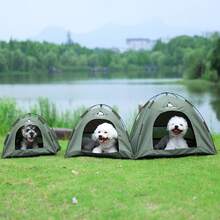 1PC Pet Tent Bed, Dog Tent, Cat Tent, Dog Bed, Cat Bed, Removable And Washable, All-Season, Outdoor Breathable Dome Pet Bed - Multicolor - View 2