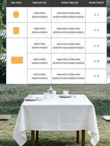 1pc Elegant White Rectangular Tablecloth - Perfect For Weddings, Parties And Outdoor Events Christmas Halloween Decoration - Durable Polyester, Multiple Sizes Available 59*102in - Multicolor - View 7