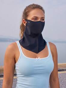 CAMEL CROWN Outdoor Sun Protection Face Mask, Summer Invisible Sun Protection Face Mask, UPF 50+ UV Protection, Contains Hyaluronic Acid, Cooling Microfiber, Breathable Sun Protection Face Mask - Phantom Black - View 2