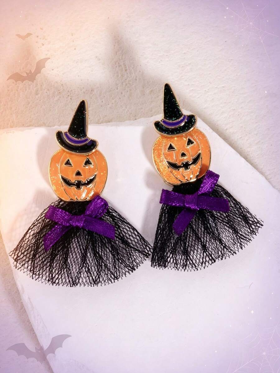 1 Pair Halloween Dark Vintage Gothic Exaggerated Creative Design ...