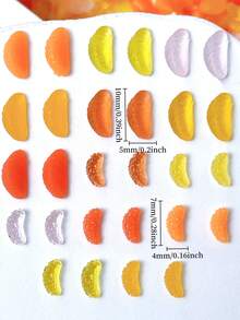 50Pcs New Ice Transparent Simulated Orange Slice Nail Art Decorations, 3D Fruit DIY Nail Accessories - Orange - View 6