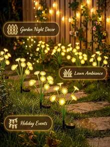 Solar Powered Daisy Garden Lights, Colorful LED Solar Powered Ground Stake Lights, Waterproof Outdoor Decorative Landscape Lights, Solar Garden Lights, Suitable For Yard, Pathway, Patio, Lawn, Backyard Decoration - Daisy - View 6