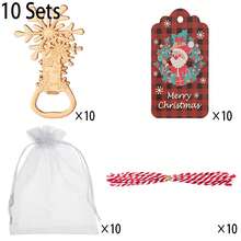 40pcs/10sets Christmas Themed Bottle Openers With Gauze Bags, Cards And Ropes - Perfect For Decorating Christmas Trees, Great Choice For Holiday Gifts And Souvenirs, Also Suitable For Weddings, Halloween, Birthdays, Thanksgiving And Other Holiday Occasions, Christmas Decorations, Christmas, Room Decor, Wall Decor, Christmas - View 11