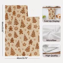 2PCS Kitchen Towels, Gingerbread Man Christmas Tree Seamless Pattern Kitchen Towels Dish Cloths, 40*60cm Rectangular Microfiber Absorbent Cleaning Kitchen Towels, Perfect For Kitchen, Dining Room And Bathroom Use, Kitchen Decor, Home Decor, Neighbor Housewarming Gift, Dish Cloths - Multicolor - View 4