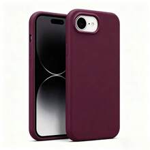 適用於 iPhone 17E 17 Pro Max 16 15 14 13 12 Mini 11，防震液態矽膠手機保護殼，內層柔軟耐刮超細纖維襯裡，適用於 iPhone 8 Plus 7 6s 軟殼 - 梅子色 - 查看 1
