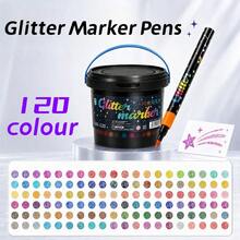 24-Color - 120-Color Children's Flash Markers, With A Flash Effect, Suitable For Photo Album Handmade DIY And Children's Art Supplies - Multicolor - View 11