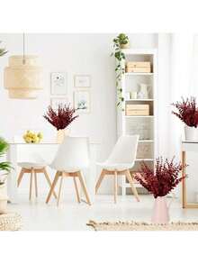 20/30 Pcs Artificial Eucalyptus Stems, Fake Green Eucalyptus Branches, Eucalyptus Leaves Decor, Faux Eucalyptus Stems With Fake Leaves For Vases, Wedding Bouquets, Home Decor - Burgundy - View 8