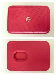 Armani Vintage Rhombus Magnetic Card Holder, Portable Compact ID Card Sleeve, Scratch-Resistant Durable Business Card Bank Card Storage Pouch, Commute Travel Everyday Carry, Exquisite Gift For Girlfriend Best Friend On Birthday Holiday Anniversary - Red - View 5