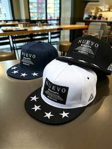 NUEVU 平帽簷棒球帽，適合街頭嘻哈風格、戶外時尚、日常休閒防曬，平帽簷設計，百搭日常穿搭 - 彩色 - 查看 11