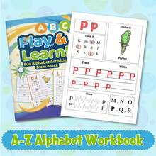 دفاتر تتبع الحروف الأبجدية الإنجليزية، ممارسة كتابة الحروف ABC من A إلى Z، تمارين كتابة الكلمات والجمل، تعلم الألوان، تتبع الحروف، ممارسة الخط، أنشطة تعليمية ممتعة، لوازم العودة إلى المدرسة للمنزل والفصل الدراسي - دفاتر تدريب على الكتابة اليدوية باللغة الإنجليزية - مشاهدة 7