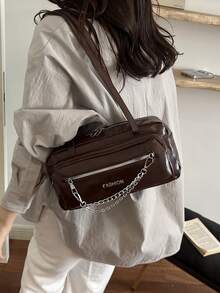 2026 Autumn Fashion New Niche Design Large Capacity Shoulder Bag Multi-Pocket Minimalist Personalized Exquisite Stylish Shoulder Bag - Coffee - View 9