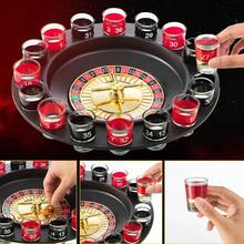 Juego de casino Shot con ruleta, 16 tazas de bebida destilada - Negro - Ver 2
