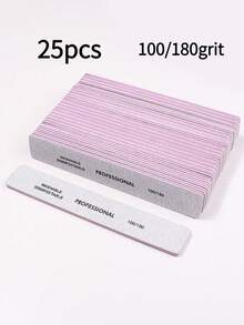 3/5/10/25/50pcs Double-Sided 100/180 Grit Reusable Nail Files, Suitable For Natural Nails, Acrylic Nails And Nail Tips, Professional Manicure Tools, Suitable For Home And Salon Use - Multicolor - View 15