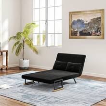 Sofá cama convertible 4 en 1 de 2 plazas con respaldo ajustable en 5 posiciones, 2 cojines, 102 x 73 x 81 cm, negro. - Multicolor - Ver 11