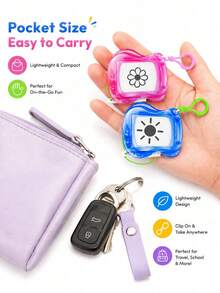 8pcs/Pack Mini Erasable Drawing Boards With Keychain Clips, Portable Whiteboards With Lanyards, Dust-Proof Sketch Pads With Keychains, Backpack Keychain Clips Drawing Boards, Travel Size, Party Favors, Small Gift Fillers, Classroom Rewards, Erasable Sketchbooks, Unisex, Birthday Party Gifts, Backpack Keychain Clips Sketchbooks, Birthday Party Gift Bags, Reward Party Gifts - Multicolor - View 3
