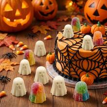 1/2/3 cái khuôn silicon 8 ngăn hình ma 3D, khuôn nướng bánh Halloween làm bánh, socola, kẹo, pudding - Nhiều màu - Xem 4