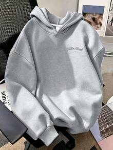 Teen Boys Wing Pattern Print Sweatshirt, Autumn/Winter Student Top - Grey - View 2