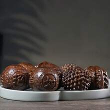 Bola Baoding Kayu Solid untuk Pijat Tangan, Bola Pijat Alami, Meredakan Stres, Latihan Jari, Meditasi. - MultiWarna - View 3