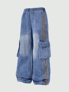 Celana Jeans Denim Musim Panas untuk Anak Laki-Laki Remaja, Gaya Fesyen Baru - Biru - View 4