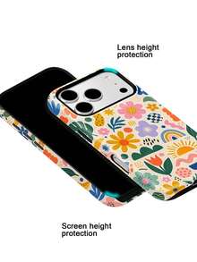 Pink Tropical Floral Personalized Phone Case, Compatible With IPhone 18 Pro Max, 17, 17 Pro Max, 16 Pro, 15 Pro Max, 13 Pro, 15, 14, 14 Pro, 13, 12, 11 - Abstract Badge Collage - View 5