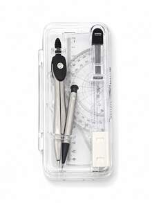 7-Piece Drawing Tool Set (Includes Compass, Protractor, Ruler, Triangle Ruler, And Writing Tools) - Durable Math Tools, Suitable For Students, Teachers, Engineers, And Architects; Ideal Gift For Teacher's Day And Back To School Season - Multicolor - View 12