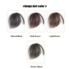Synthetic Slanted Bangs Short Brown Black Fake Hair Fringe Extension Clip In Hairpieces Accessories For Women Girl, Halloween - Multicolor - View 7