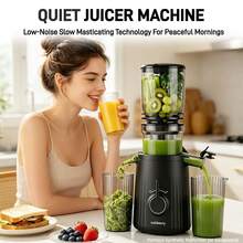 celiberry Cold Press Juicer Machines,  Compact Slow Masticating Juicer With Large Feed Chute Fits Whole Fruits & Vegetables, Easy To Clean, Self Feeding Kitchen Juice Extractor,  99% Pure Juice,  Space-Saving & Quiet, Great Alternative To Blender - View 7