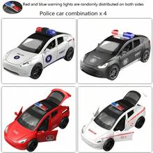 1 Set Includes 1:36 Sedan Car + Model Car + Police Car Combination, Friction Powered Toy Cars, Suitable For Birthday Party Gifts And Collection - Multicolor - View 16