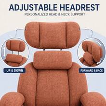 Extra Manual Rocking Recliner - Orange+Dark Brown + Chenille - View 5