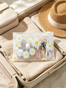 Túi khóa kéo nhựa mờ Daisy tái sử dụng trong suốt, túi đựng đa năng sắp xếp trang sức mỹ phẩm phụ kiện tóc văn phòng thủ công văn phòng phẩm, lựa chọn quà tặng tuyệt vời cho nam và nữ. - Nhiều màu - Xem 2
